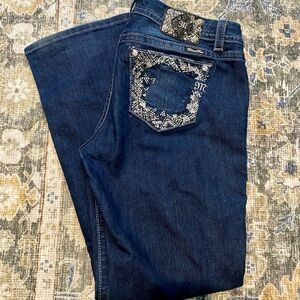 Miss Me Blue Embellished mid rise boot Jeans